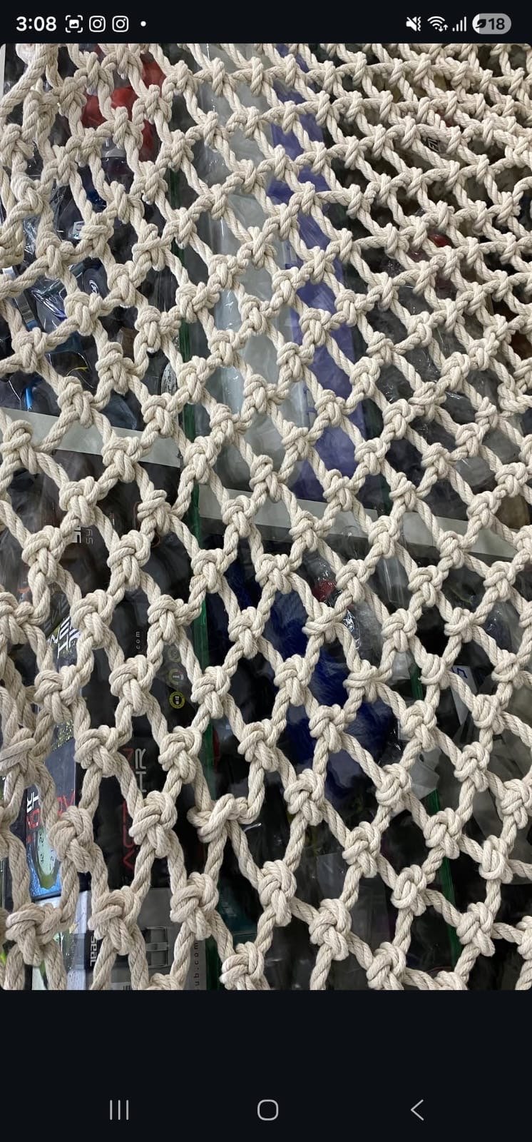 Close-up of a hand-knotted custom-size sports net made by TurfFix Pro